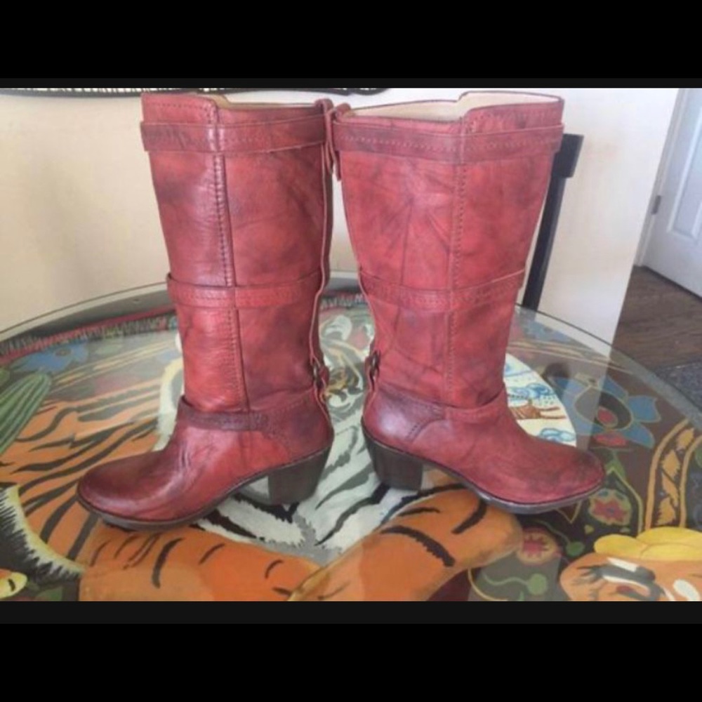 Burgundy leather Fry Boots size 7